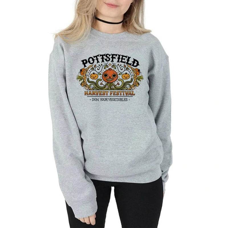 Women's Halloween Pumpkin Print Sweatshirts - Mubimart
