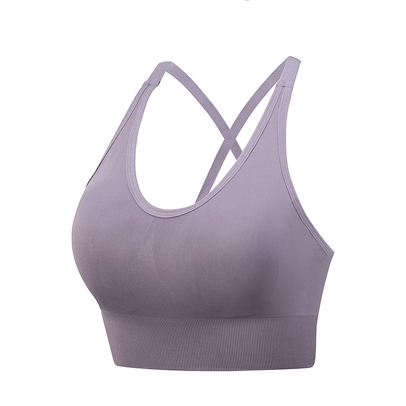 Cross Back Yoga Sports Bra Plus Size - Mubimart -  