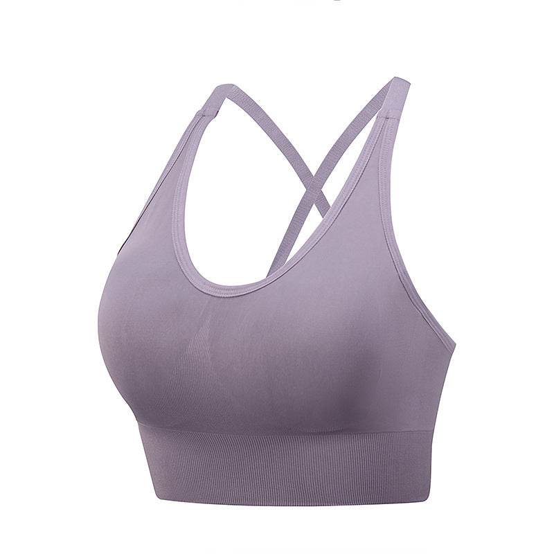 Cross Back Yoga Sports Bra Plus Size - Mubimart