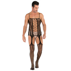 Top Garter Belt Set Hollow Mesh Clothing - Mubimart -  