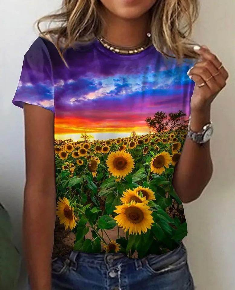 Printed Casual T-shirt For Women - Mubimart