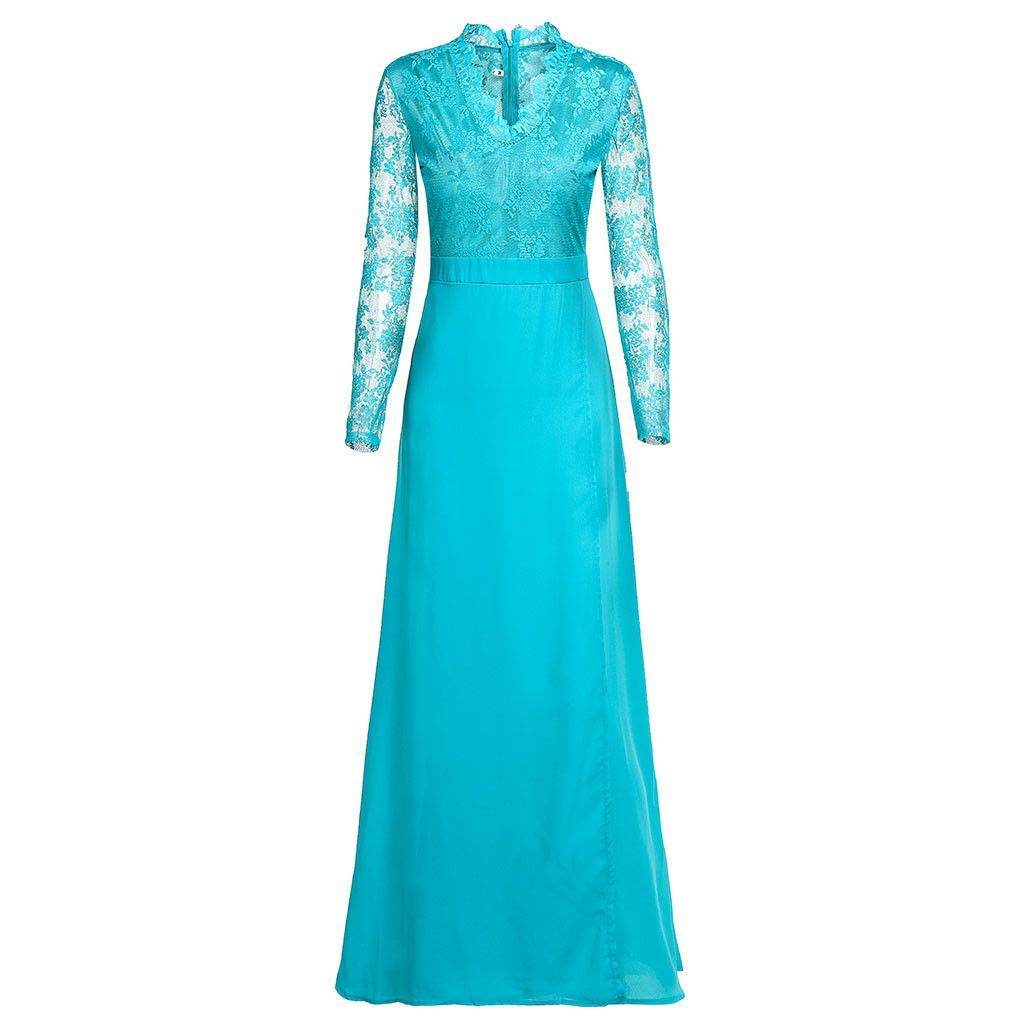 Women V-neck Sexy Lace Elegant Wedding Party Dresses - Mubimart
