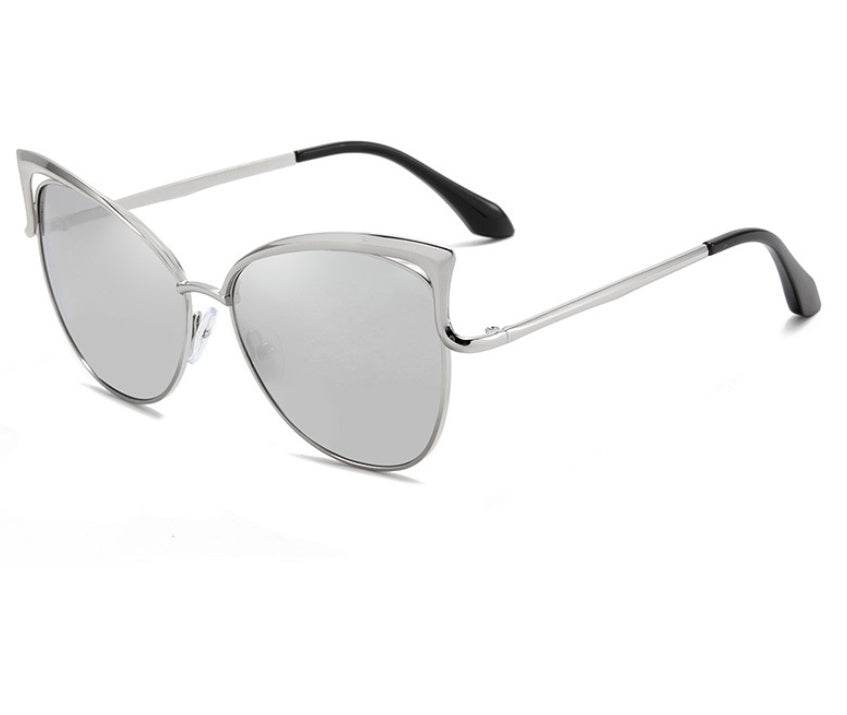 Cat Eye Sunglasses European And American Style Sunglasses Colorful Metal Frame - Mubimart