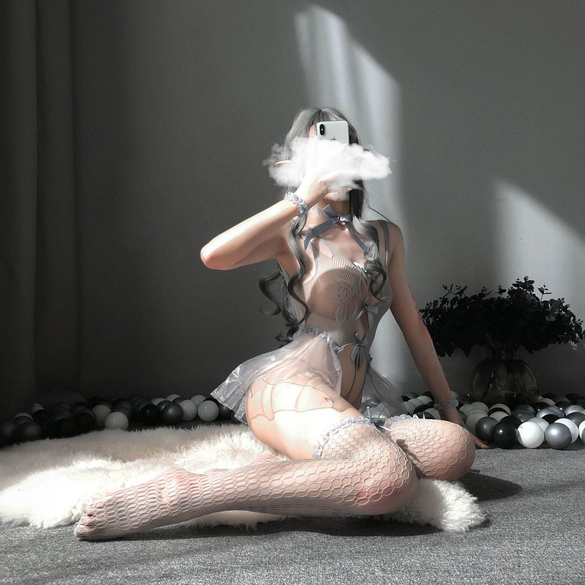 Sexy Lingerie Transparent Sexy Pajamas Bra Set Super - Mubimart