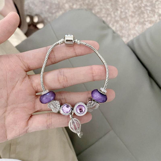 New Panjia Style Beaded Purple Hot Air Balloon Bracelet For Women - Mubimart