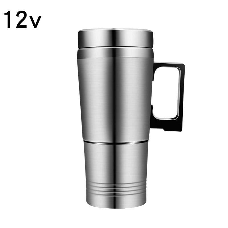 Stainless Steel Vehicle Heating Cup Heat Insulation Electric Car Kettle Camping Travel Kettle Water Coffee Thermal Mug - Mubimart