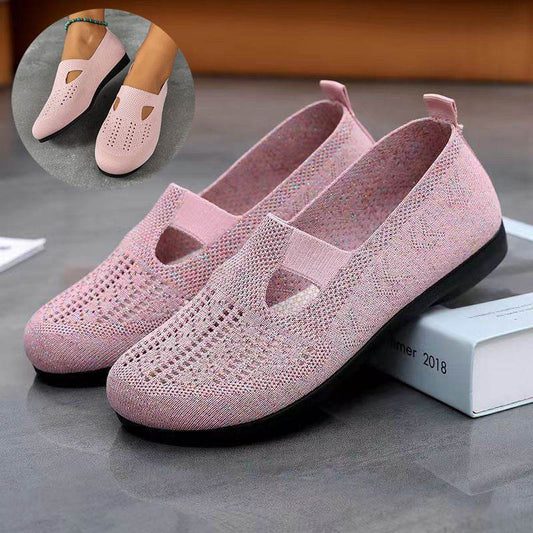 Women Flats Shoes Breathable Mesh Shoes Summer Light Loafers - Mubimart