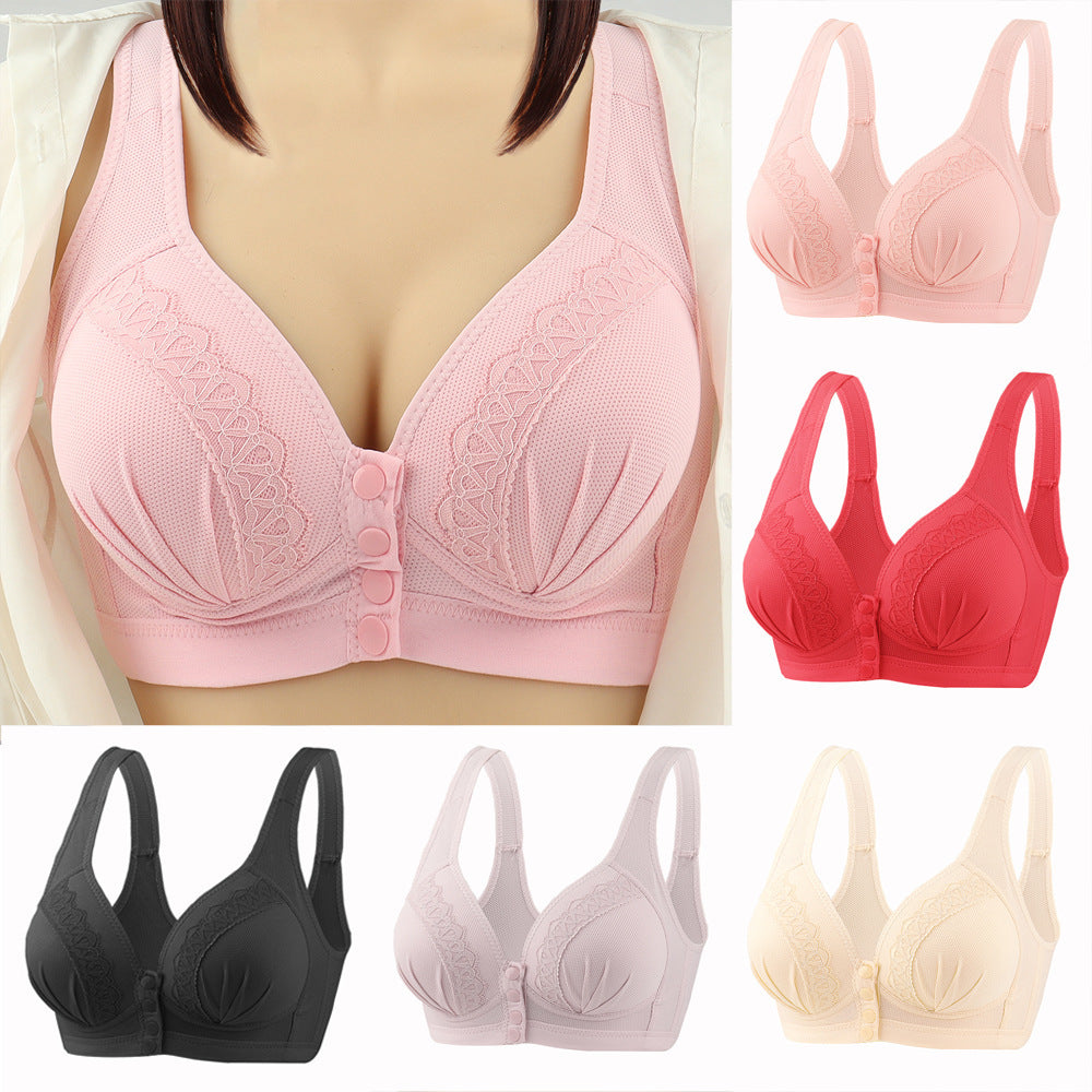 Bras For Women Front Closure Button Bra Wireless Bralette Push Up Brassiere Bra Tube Top Vest Underwear - Mubimart -  