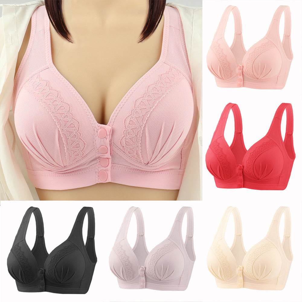 Bras For Women Front Closure Button Bra Wireless Bralette Push Up Brassiere Bra Tube Top Vest Underwear - Mubimart