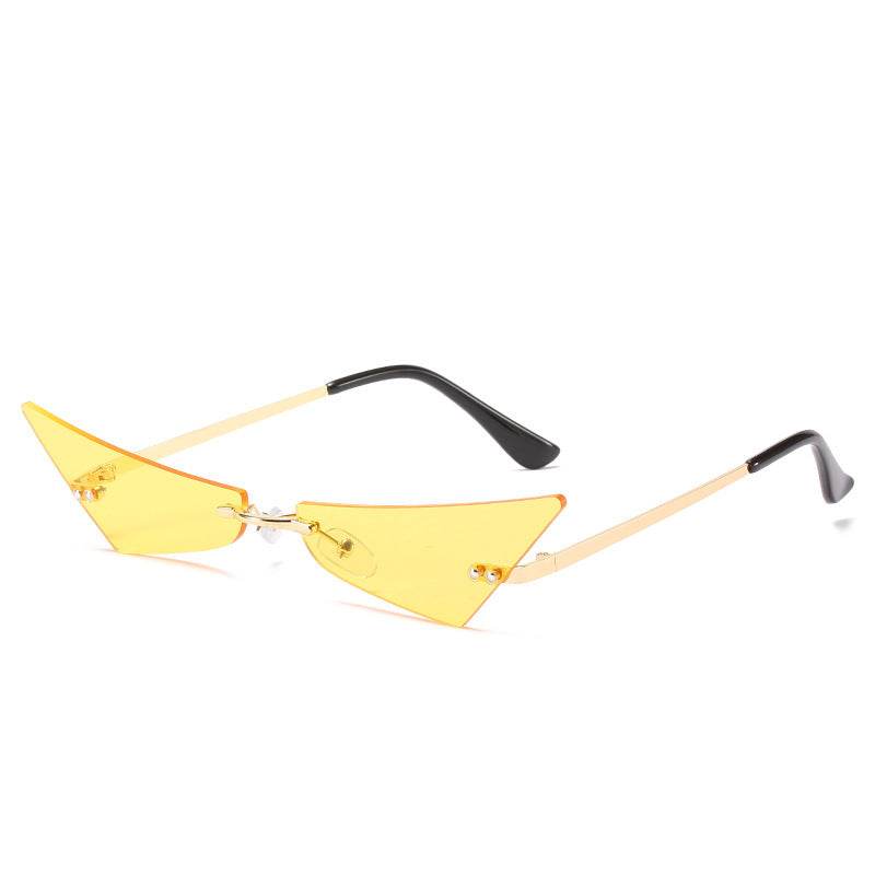 Trendy Men And Women Sun Glasses Retro Triangle European And American Cat Eye Disco Instafamous Sunglasses - Mubimart