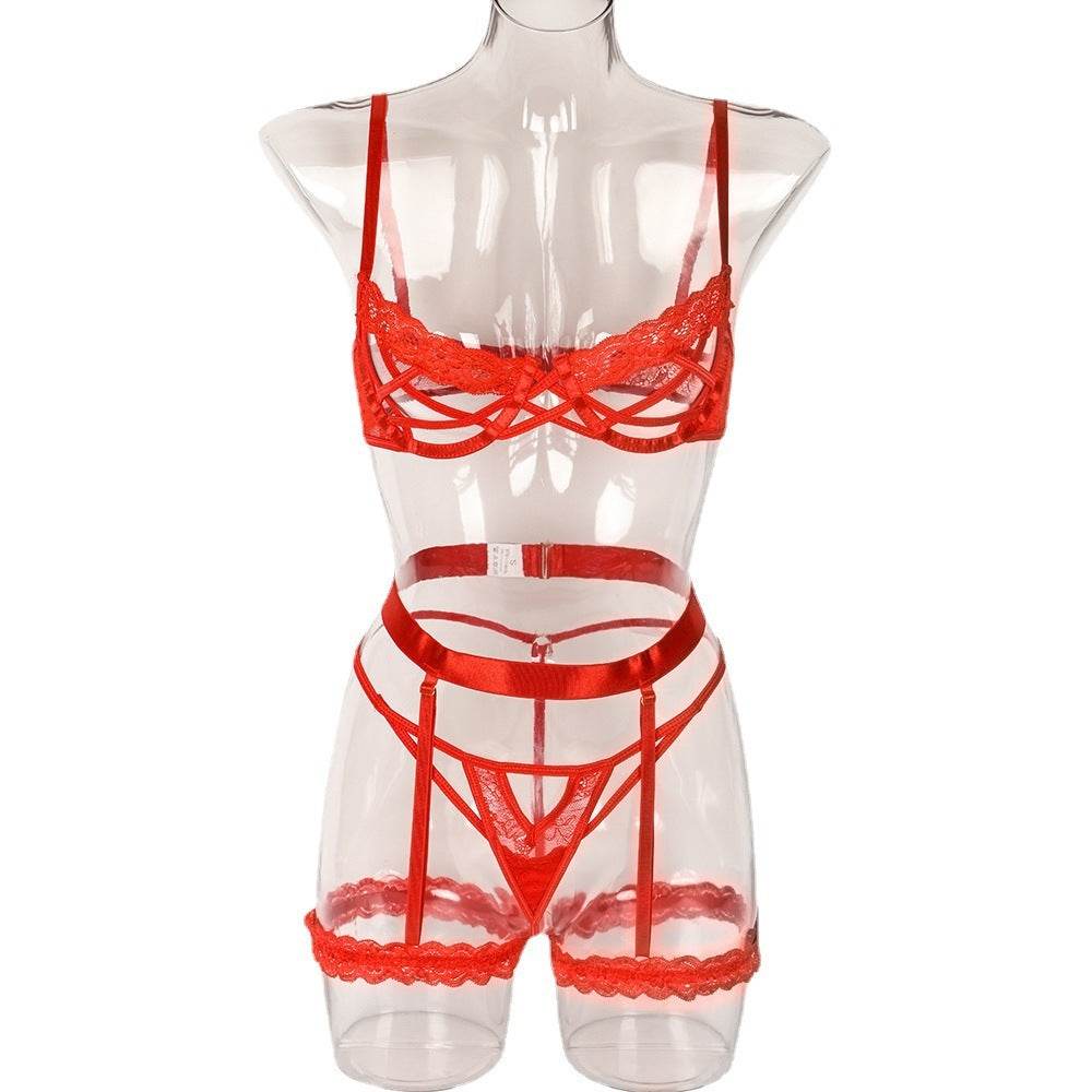 Ladies Stitching Three-piece Women's Garter Belt - Mubimart
