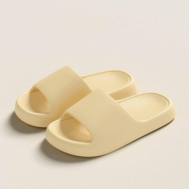 Solid Thick-soled Home Slippers Summer Non-slip Floor Bathroom Slipper For Women Men's House Shoes - Mubimart