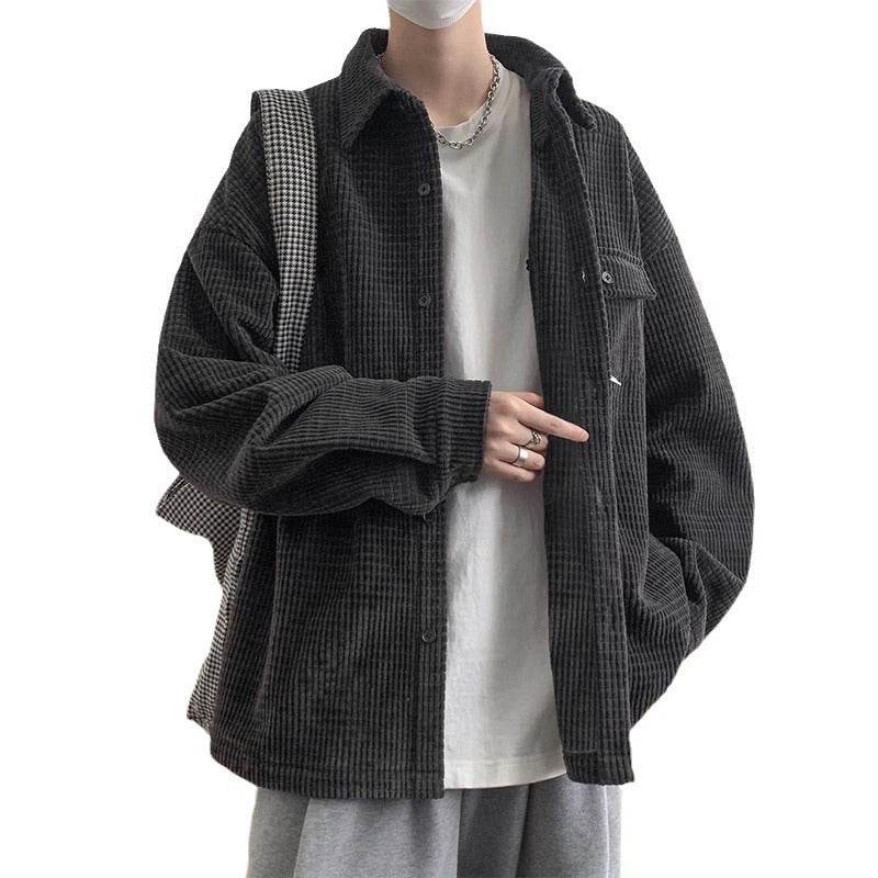 Corduroy Shirt Men's Warm Jacket Casual Shirt - Mubimart