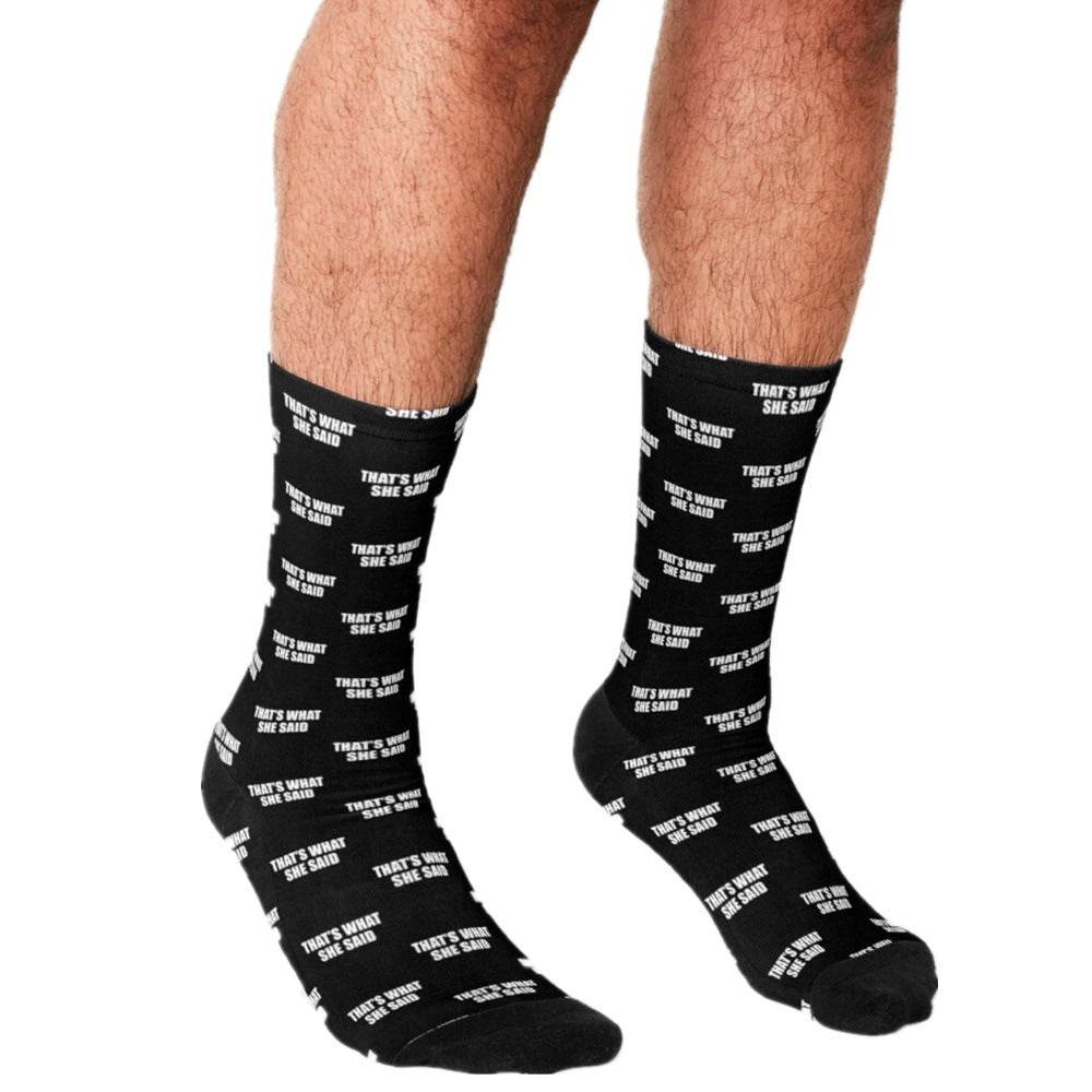 Men's Cartoon Unique Europe And America Cross Border Athletic Socks Digital Printing Lovers' Socks - Mubimart