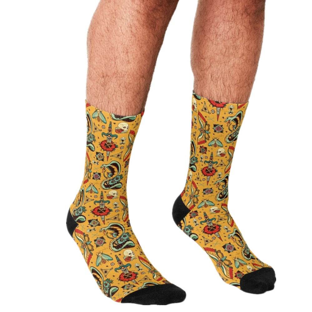Men's Cartoon Unique Europe And America Cross Border Athletic Socks Digital Printing Lovers' Socks - Mubimart