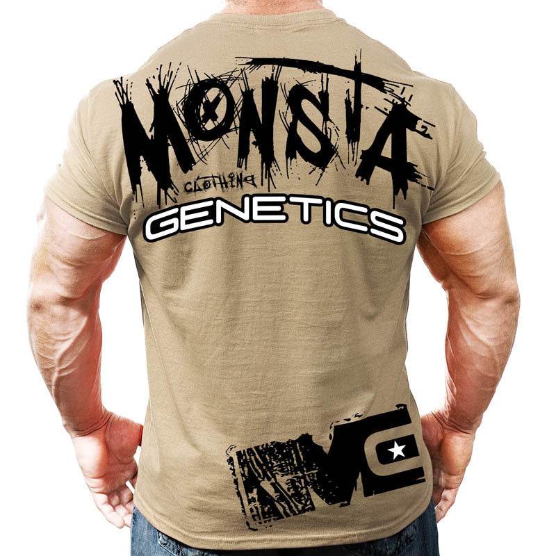 Big Print Brothers Cotton Stretch Slim Fit Workout T-shirt Men - Mubimart
