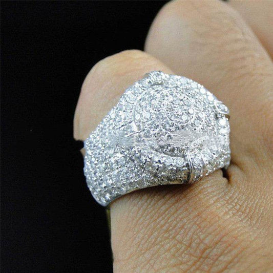 Gemstone Ring Full Diamond Ring Men - Mubimart