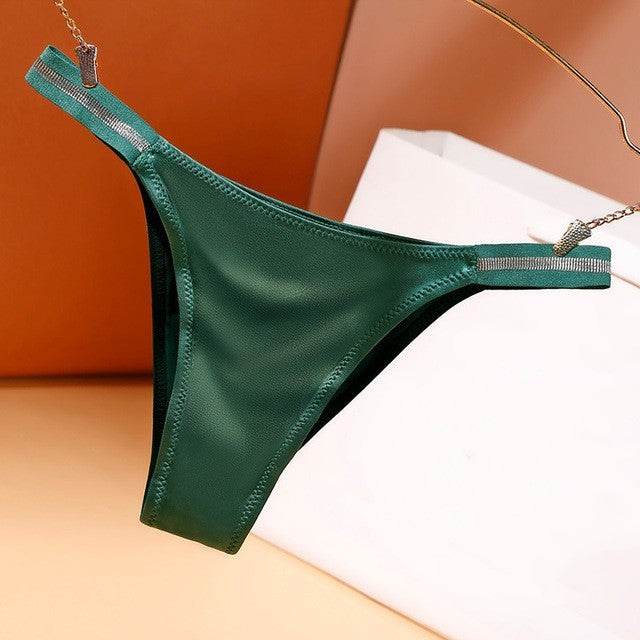 Sexy Seamless Women Panties Bikini Bottoom Low-rise Tempting Thong Thin Ice Silk Underwear Girls Soft Breathable Underpants - Mubimart
