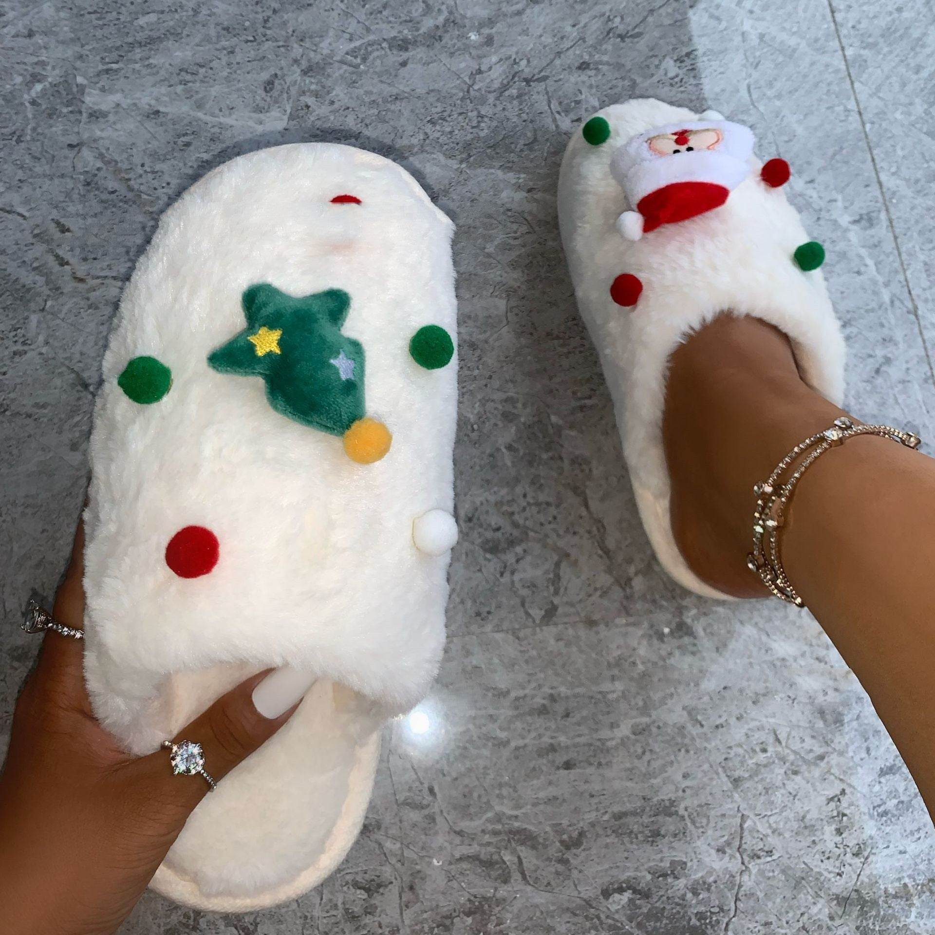 Christmas Slippers Warm Slipper Bag Flat Overall - Mubimart