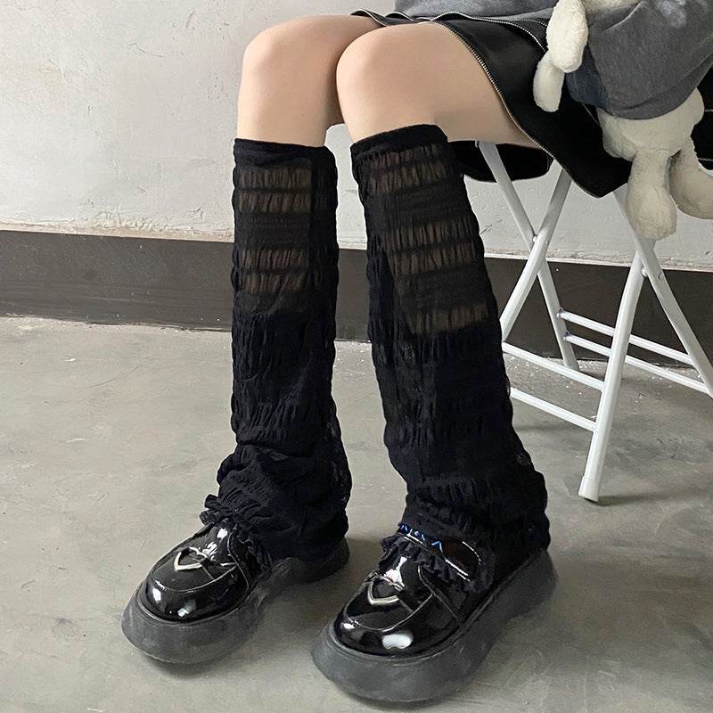 Knitted Warm Daytime Wool Leggings Knee High Socks - Mubimart
