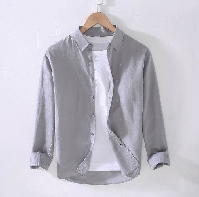 Cotton linen shirt men - Mubimart