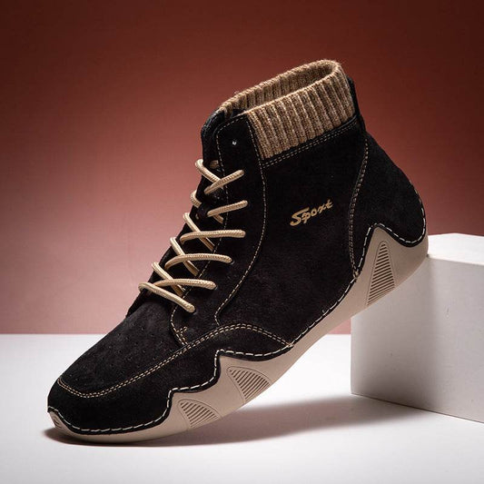 Men's High-top Lace-up British Style Shoes Men - Mubimart