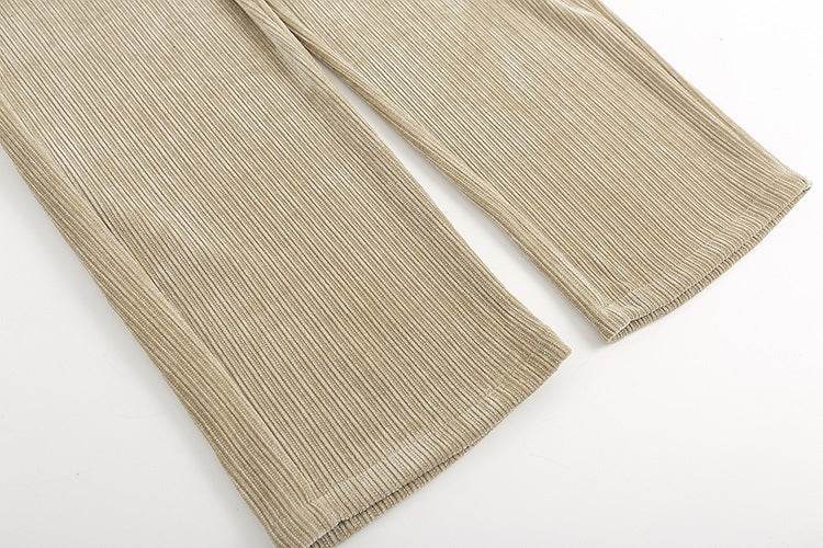 Corduroy Draped Knit Sweatpants For Men - Mubimart