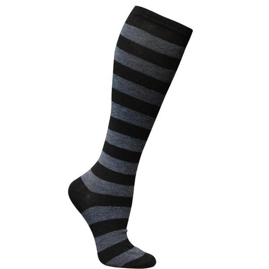 Japanese Women's Mid Tube Socks Pinstripe Knee Socks - Mubimart