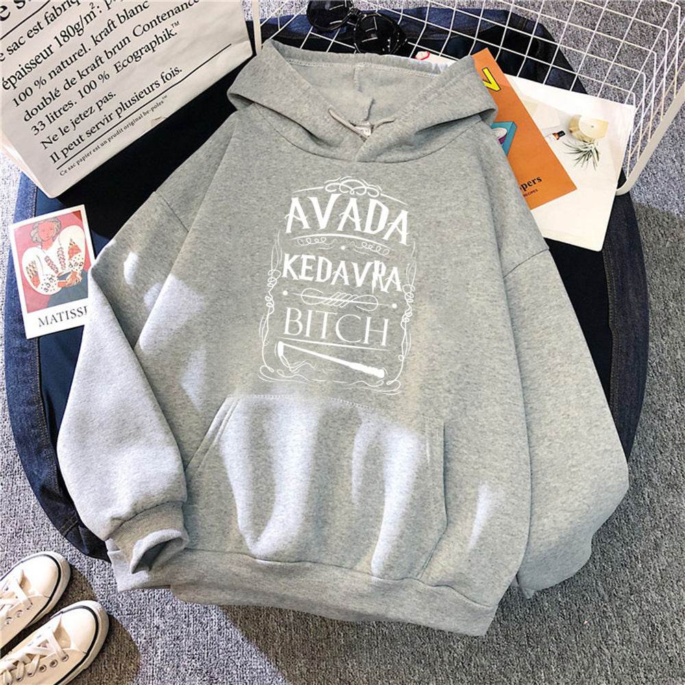 Women With Fleece Loose Hoodies And Letters - Mubimart