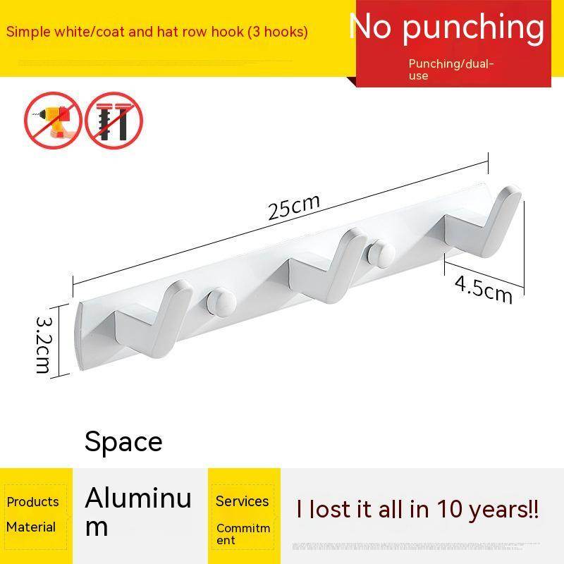 Punch-free Space Aluminum Coat Hook Toilet Coat Hook - Mubimart