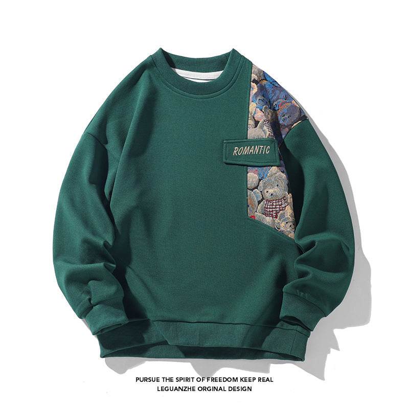 Plus Size Embroidery Stitching Sweater - Mubimart