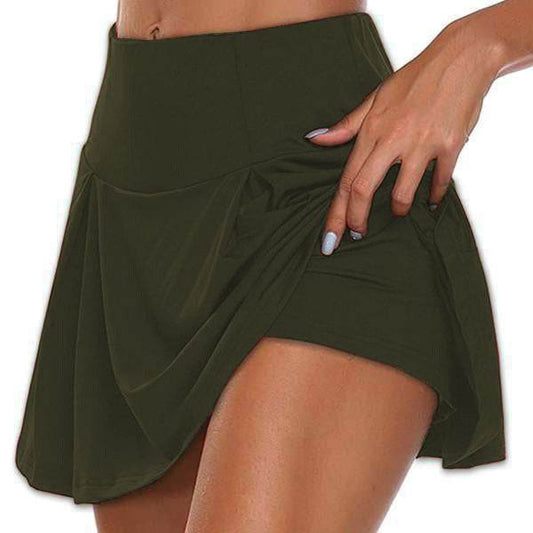 Skirted Biker-Shorts Scrunch Cycling Butt Marathon Running - Mubimart