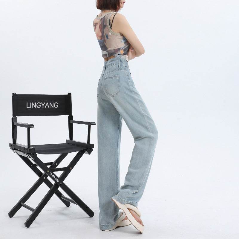 Fashion Tencel Wide-leg Jeans For Women - Mubimart