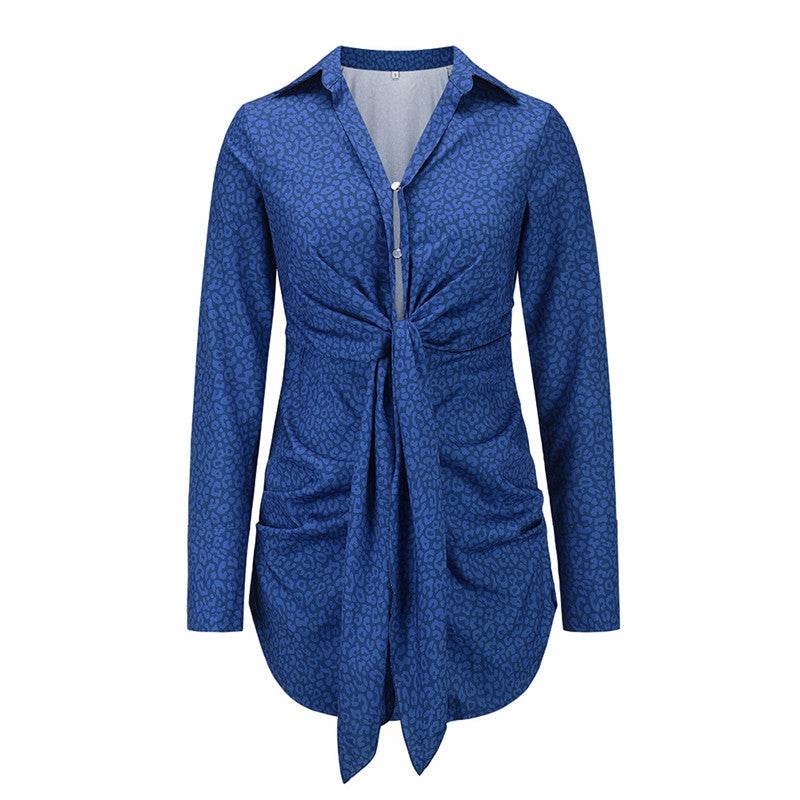 Fashion Sexy Slim Dress Plus Size Printed Shirt - Mubimart