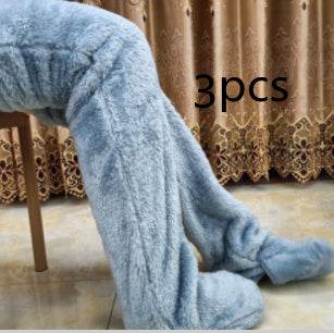 Over Knee High Fuzzy Long Socks Winter Warm Cold Leg Knee Joint Cold-proof Stockings Home Floor Sleeping Socks - Mubimart