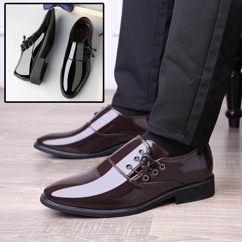 Trending Italian Patent Leather Shoes For Men Business Shoe Lace Up Oxfords Plus Size Male Wedding Party Shoes Men Black Leather - Mubimart