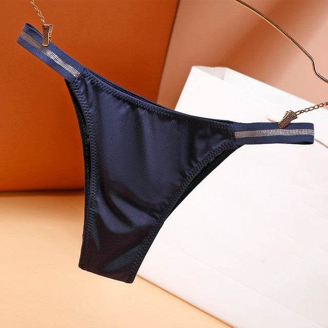 Sexy Seamless Women Panties Bikini Bottoom Low-rise Tempting Thong Thin Ice Silk Underwear Girls Soft Breathable Underpants - Mubimart