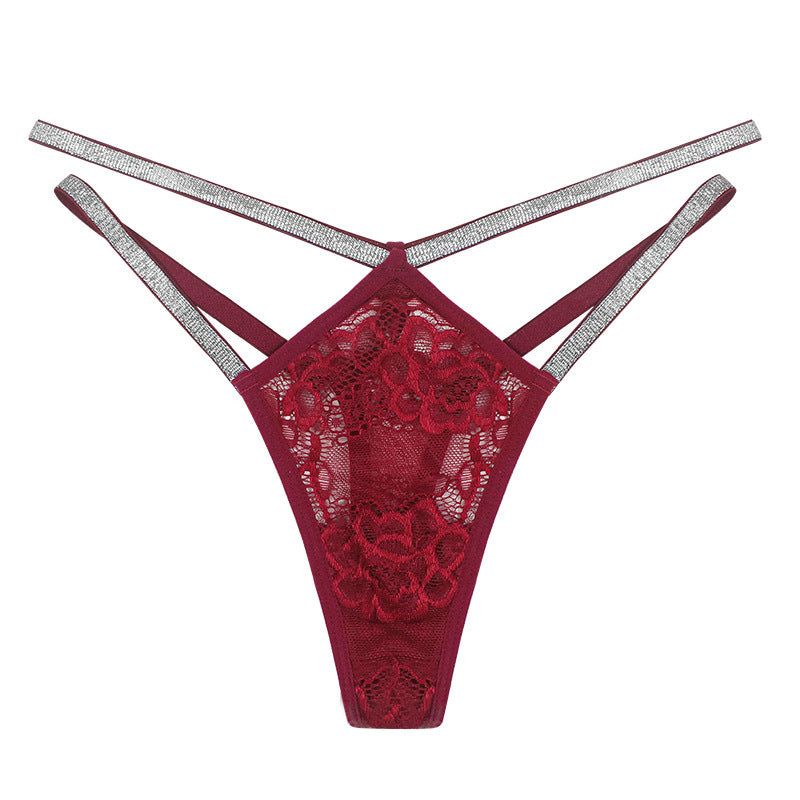 Mesh Traceless Adjustable Lace Thong - Mubimart -  