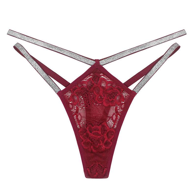 Mesh Traceless Adjustable Lace Thong - Mubimart