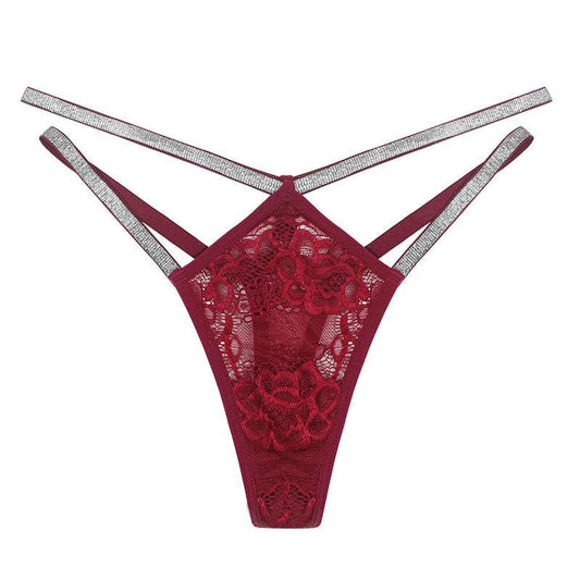 Mesh Traceless Adjustable Lace Thong - Mubimart