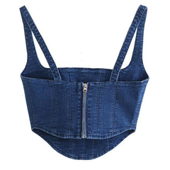 Women's Denim Fashion Simple Corset Top - Mubimart -  