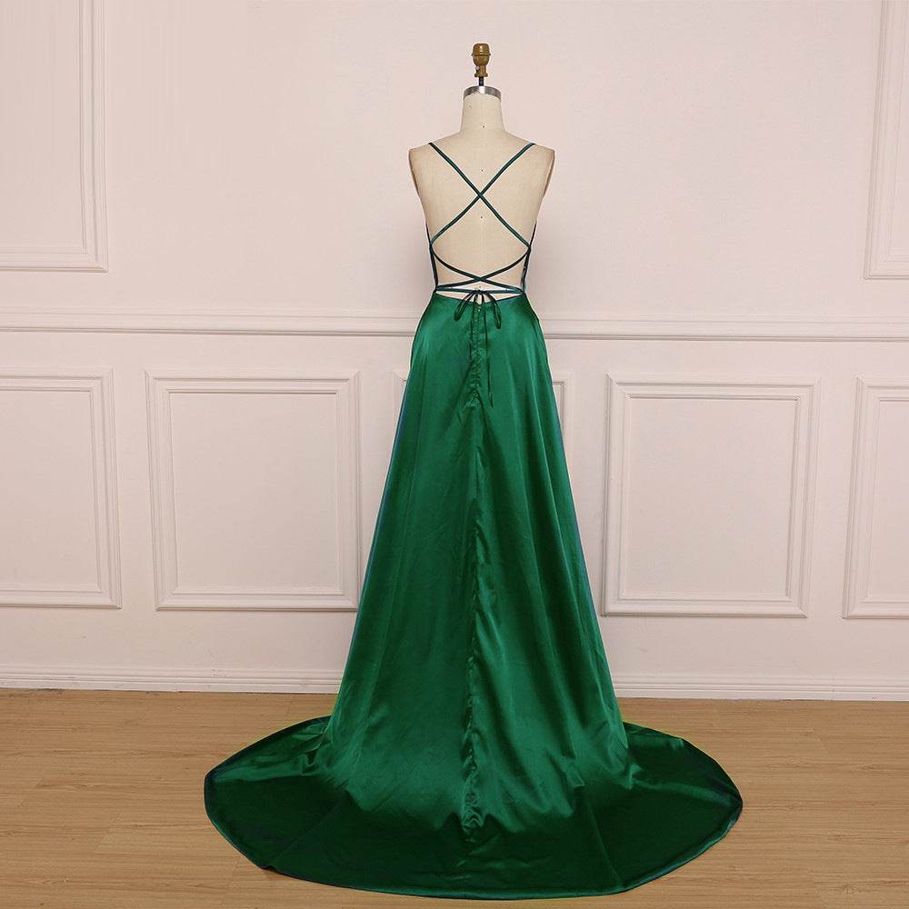 Sleeveless Split Prom Evening Dress New - Mubimart