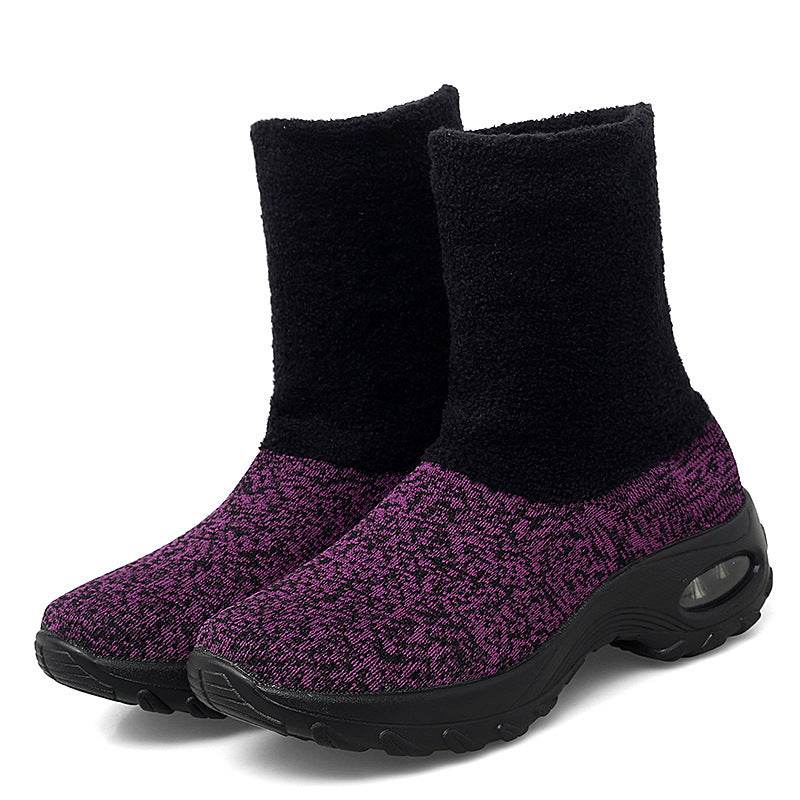 Lightweight Tall And Velvet Warm Snow Boots - Mubimart