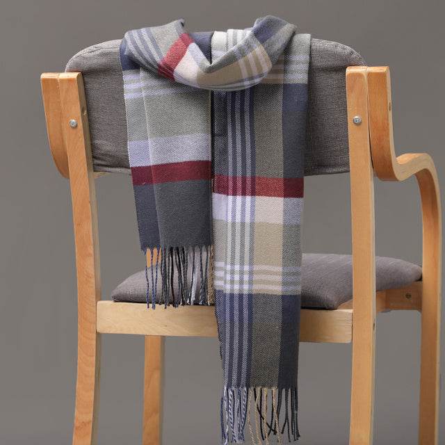 Mens And Girls Neckwear Cashmere Check Childrens Scarf - Mubimart