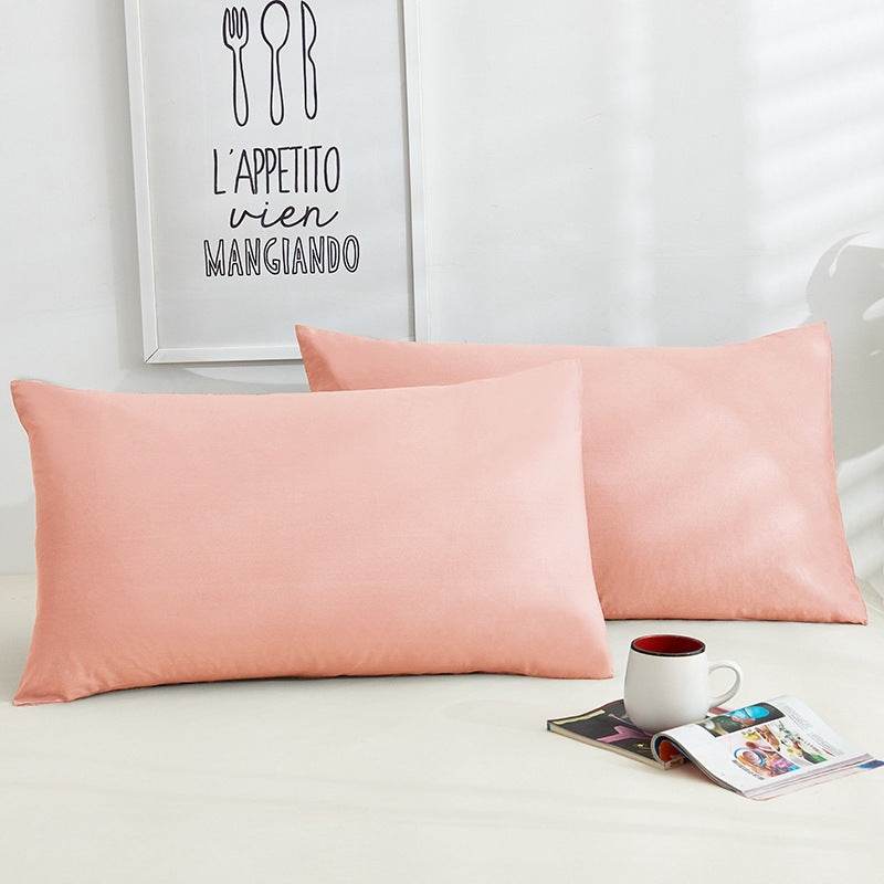 Pure Color Cotton Pillowcases A Pair Of Hotel Hotel Cotton 48X74CM - Mubimart