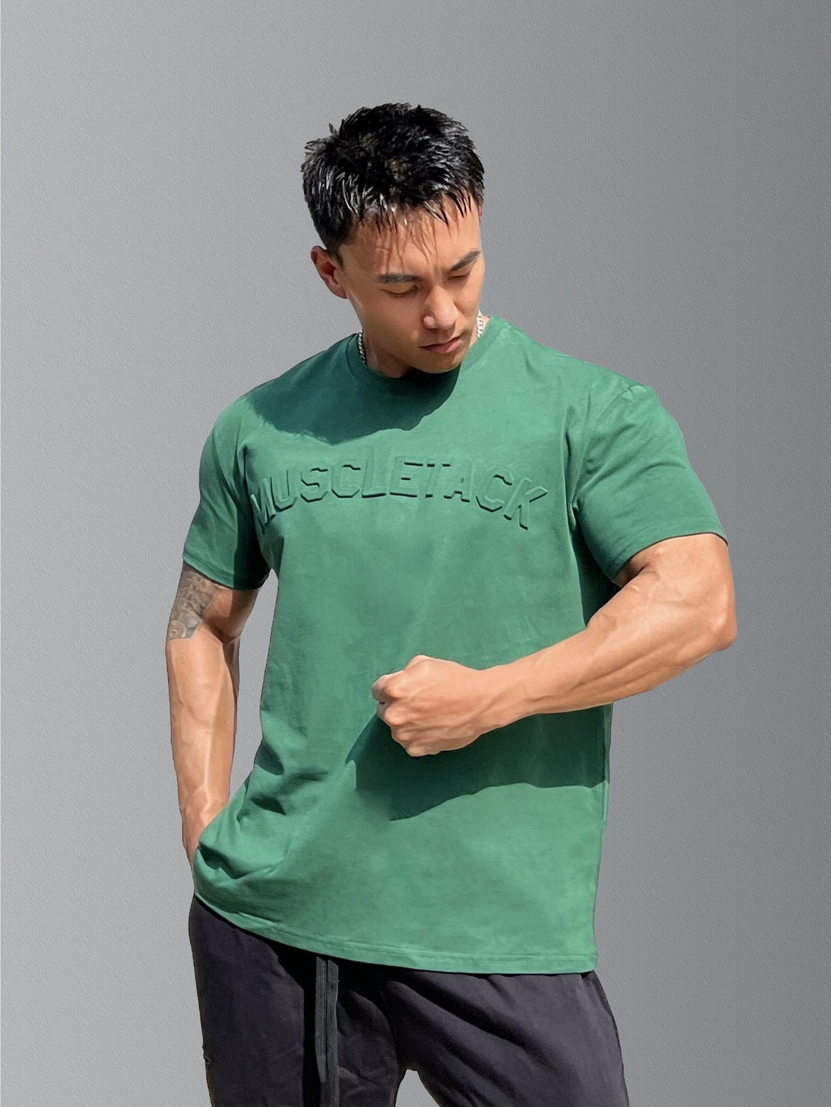 Men's Sports Loose Cotton Workout Short Sleeve T-shirt