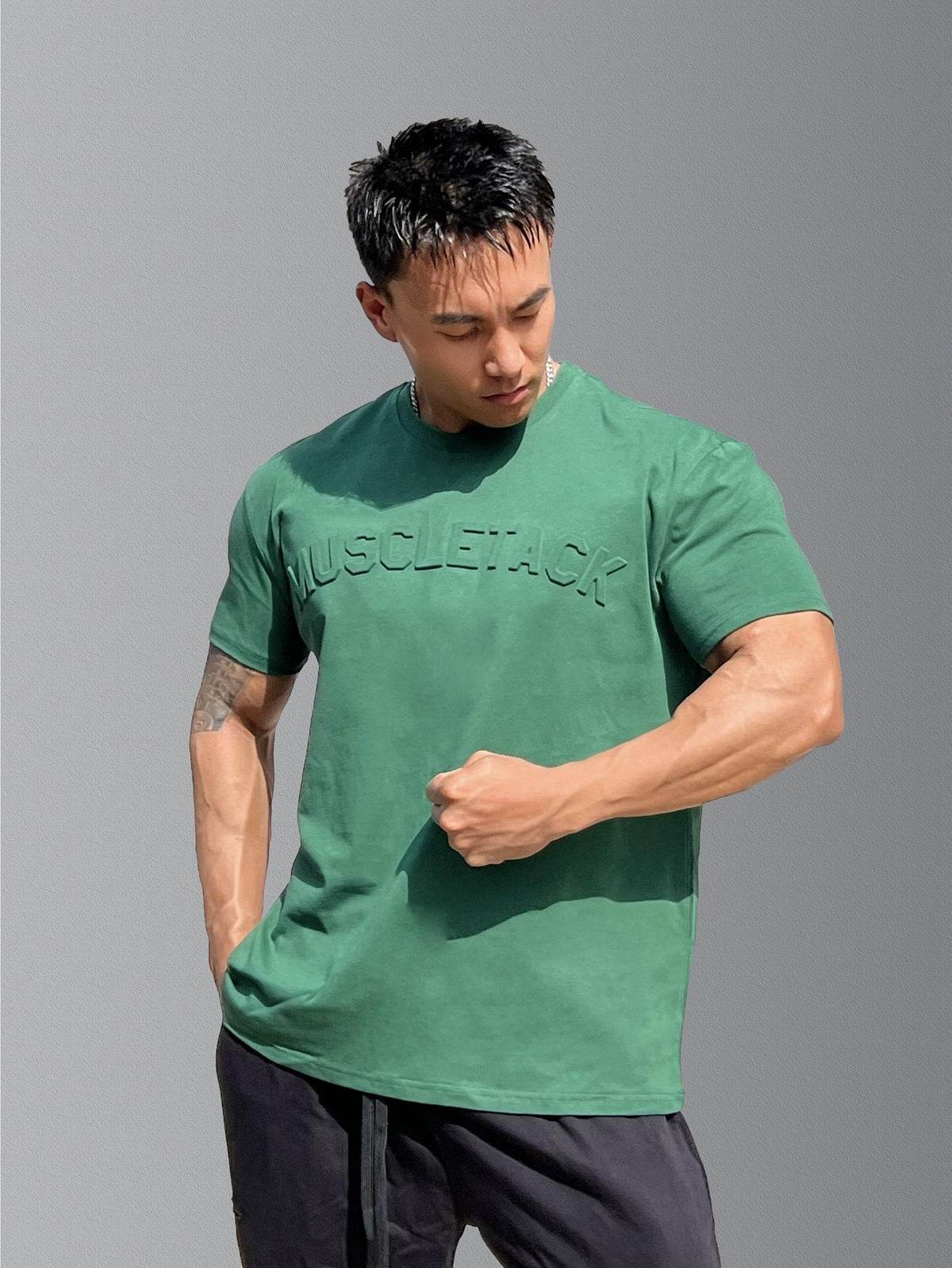 Men's Sports Loose Cotton Workout Short Sleeve T-shirt - Mubimart
