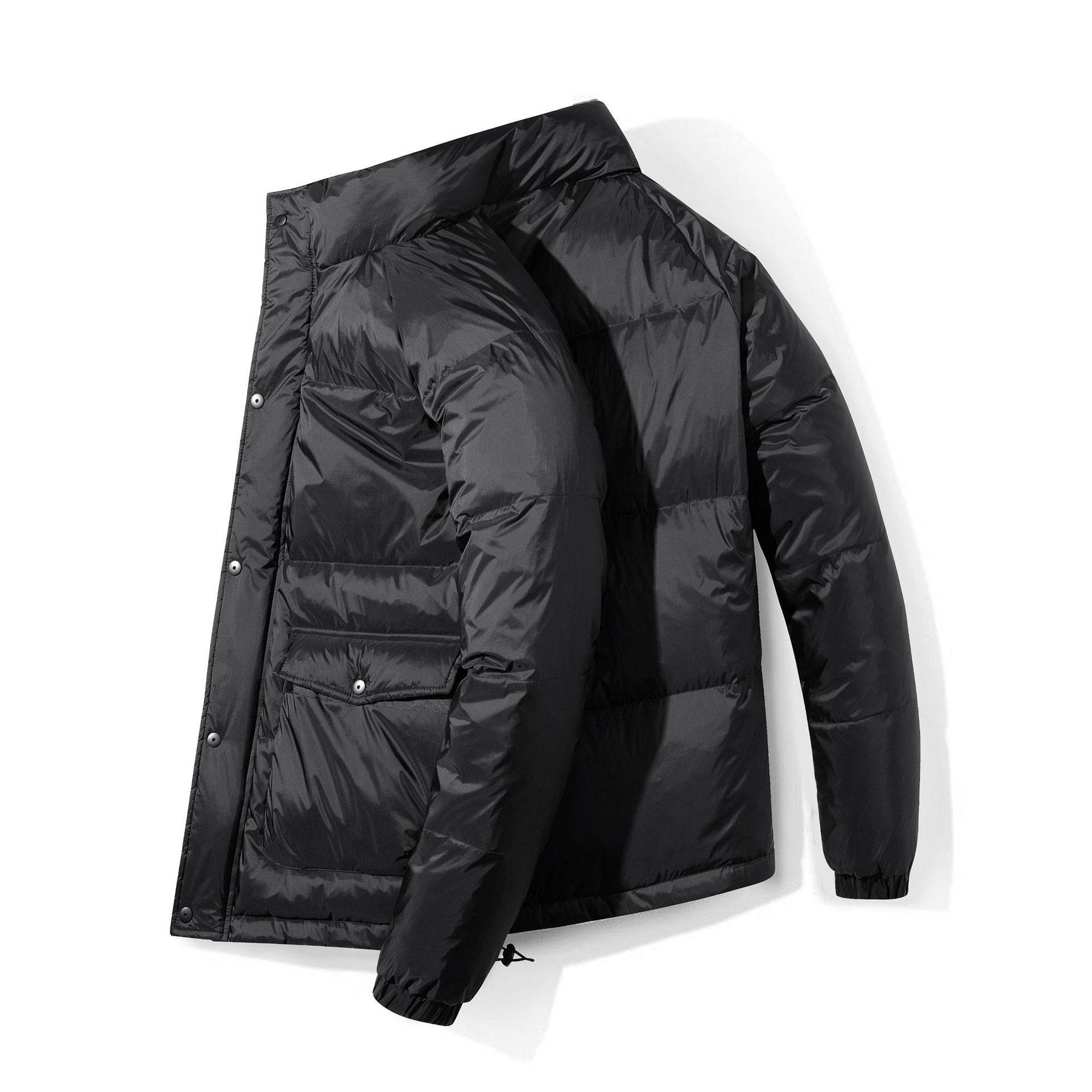 Large Size Winter White Duck Down Casual Padded Jacket - Mubimart