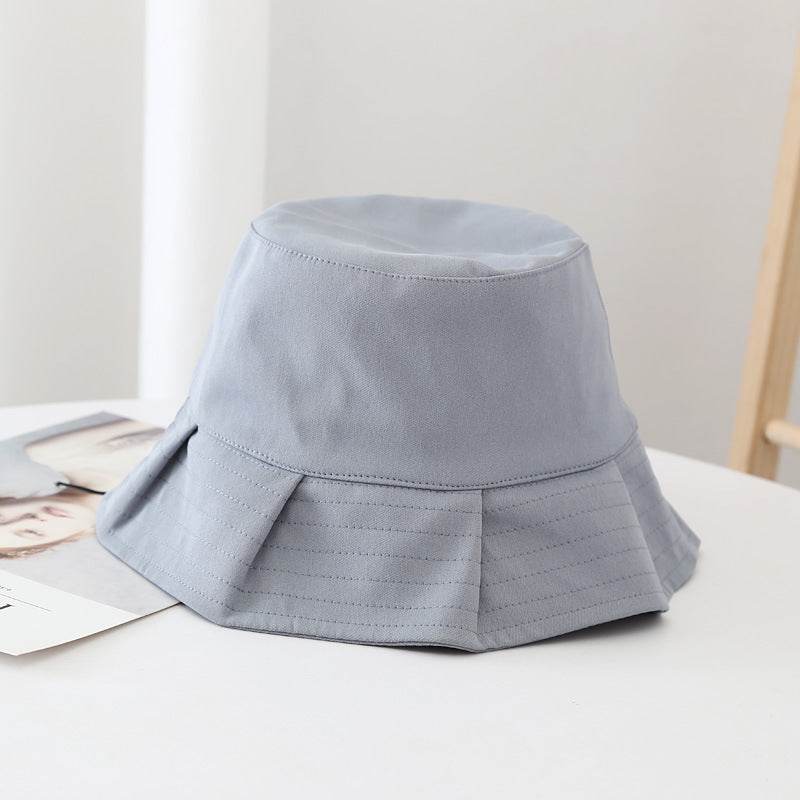 Women Sun Hats Female Summer Solid Bucket Hat Lady Pure Color Panama Cotton Outdoor Fisherman Hat - Mubimart