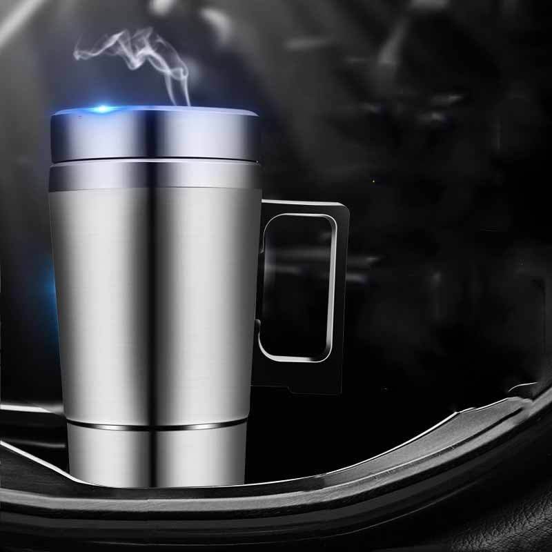 Stainless Steel Vehicle Heating Cup Heat Insulation Electric Car Kettle Camping Travel Kettle Water Coffee Thermal Mug - Mubimart
